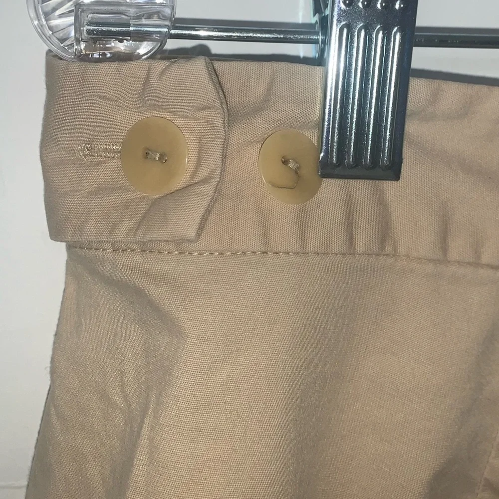 Eileen Fisher Lightweight Poplin Crop Pant Size M Neutral Beige Split Hem - Picture 3 of 8